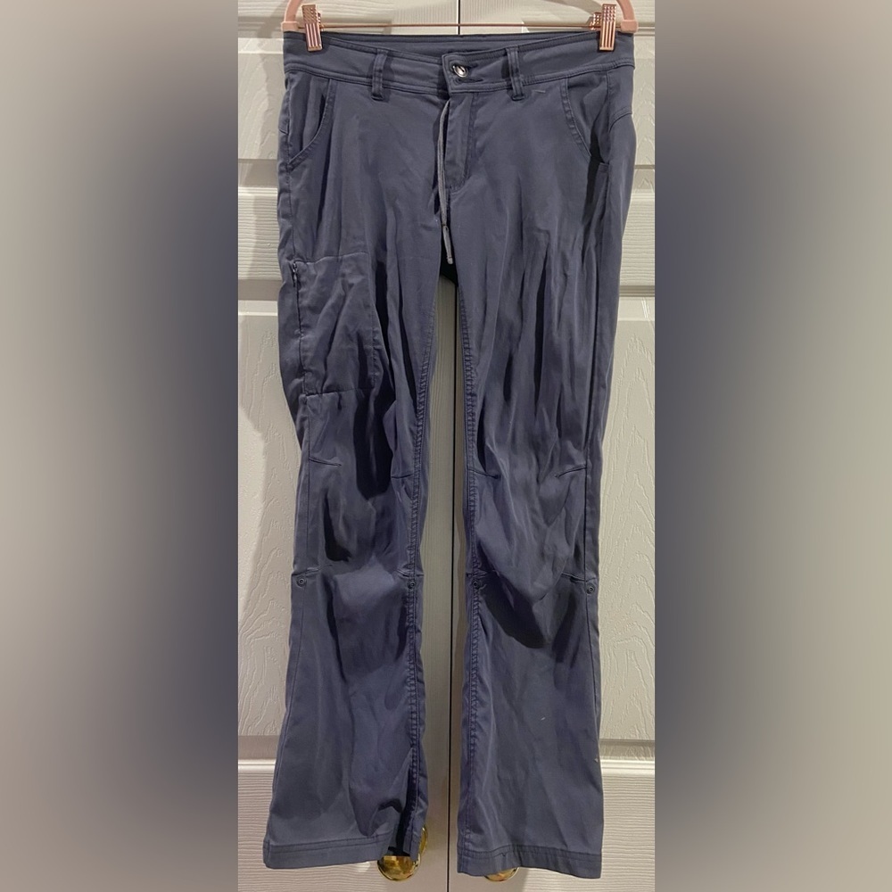 Prana Straight Fit Hiking Pants Women's Size 8 Nylon Stretch Gray